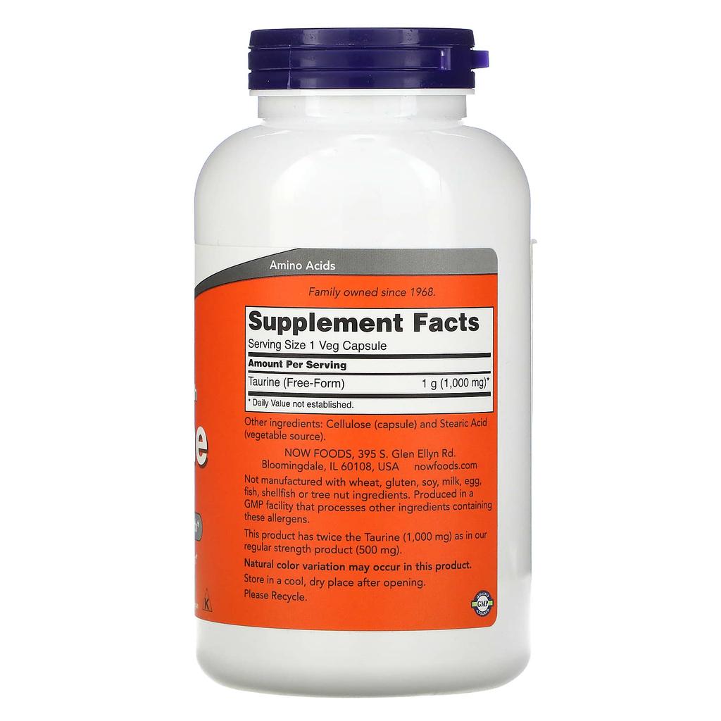 Double Strength Taurine, 1,000Mg, 250 Veggie Caps