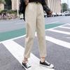 Beige High Waist Casual Pants Women Loose Spring Autumn New Women's Korean Slim Harem Pants Plus Size Nine Pants 3XL