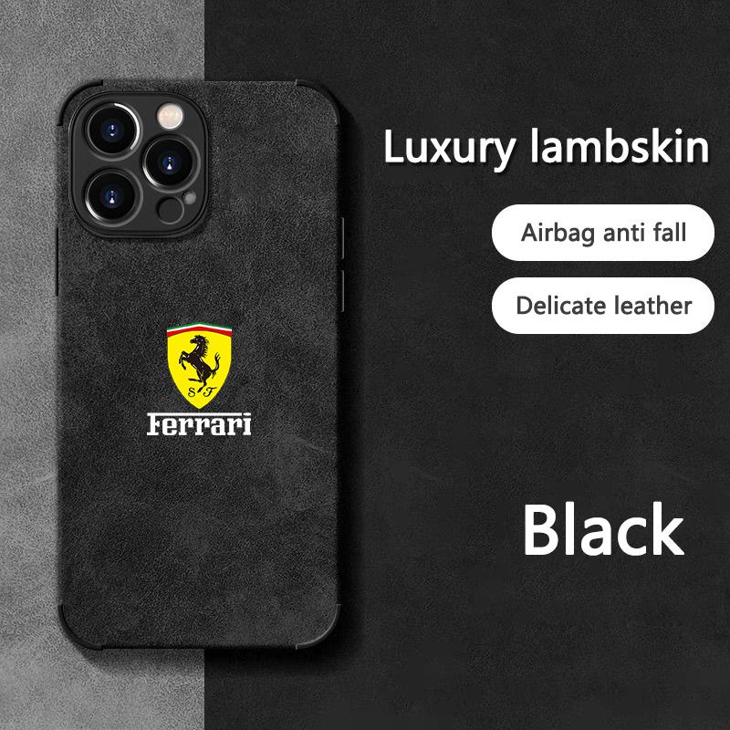 Автомобильный Чехол-Наклейка из Замши Для Ferrari Для iPhone 16 15 13 14 Pro Max Mini 8 XR XS 16 Plus 15Pro Max