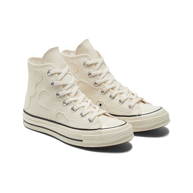 Converse Chuck 70 High Egret Earth Camo Women Sneakers Cream Black White 571071C