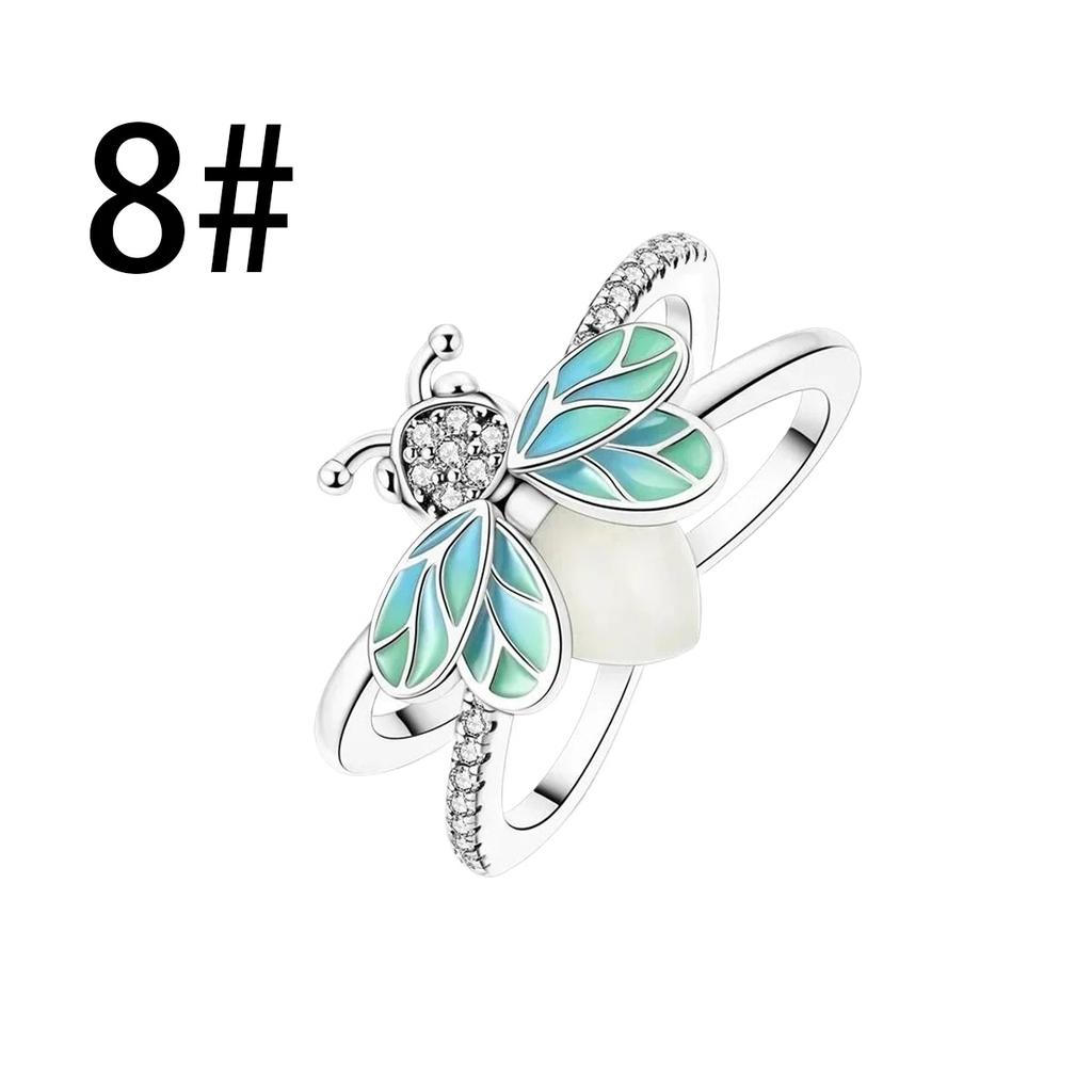 New Copper Dangle Charm Luminous Firefly Chameleon Ring Earrings Bead For Women Diy Charms Bracelet Jewellery Gift
