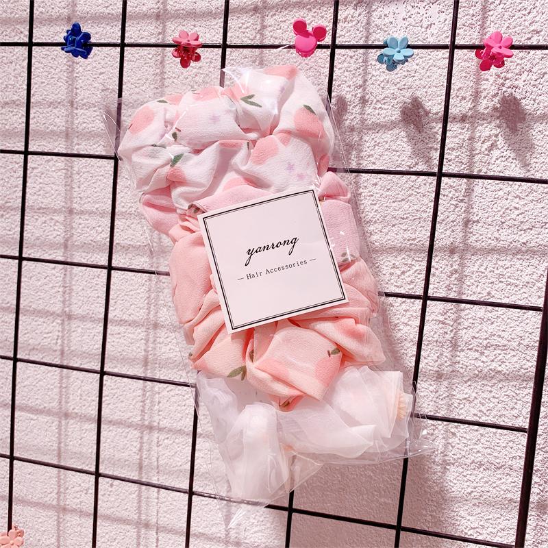 Новые 5 шт./компл. резинки для волос ярких цветов с принтом для женщин, милая повязка для волос, держатель для хвоста, эластичная резинка, модные аксессуары для волос