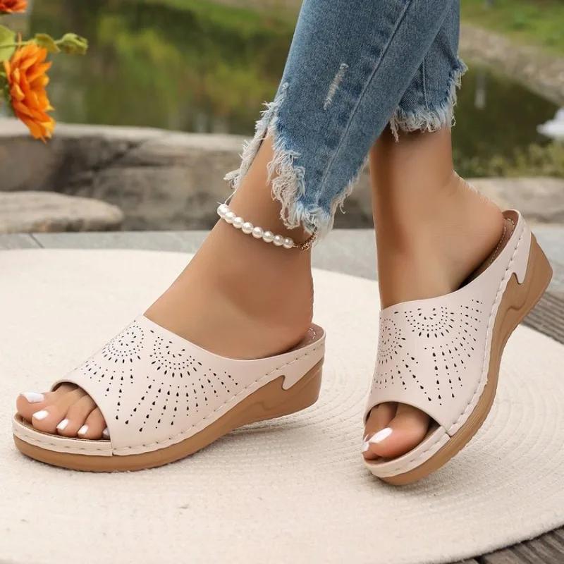 2024 Slippers Women Summer Shoes Women's Flat Sandals Casual Indoor Outdoor Slipper Sandals for Beach Zapatos Mujer