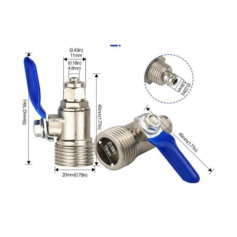 Water Purifier Reverse Osmosis Tee Inlet Ball Valve Set 1/2" BSP To 1/4" Tube