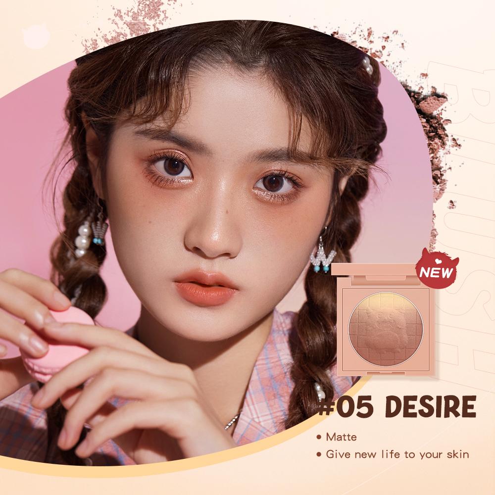 Румяна с тиснением и градиентом, палетка мягких и гладких оттенков, кремовые румяна, высокий пигмент, розовые блестящие тени для лица, пудра для макияжа