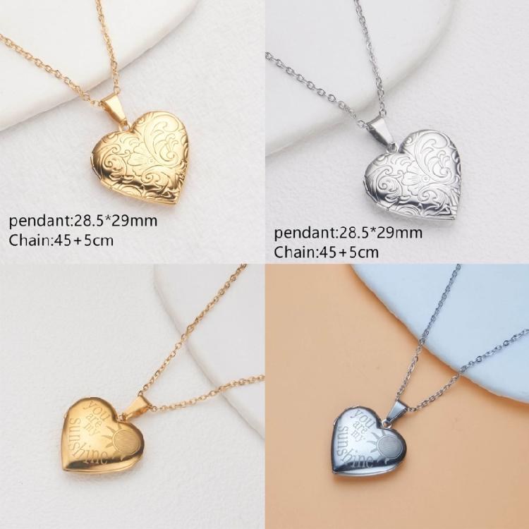 Металлическое ожерелье с кулоном-медальоном в форме сердца, регулируемая шейная цепочка, украшение