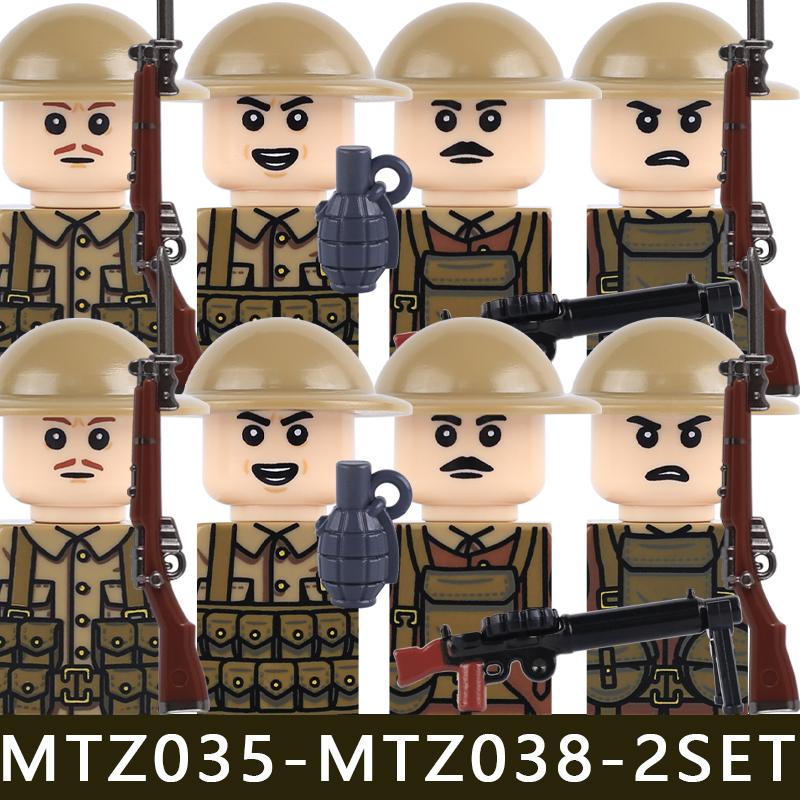 MOC Military Series WW1 Prussian Soldier Figures Building Blocks Army Infantry Warrior Backpack Accessories Bricks Toy Gifts Boy