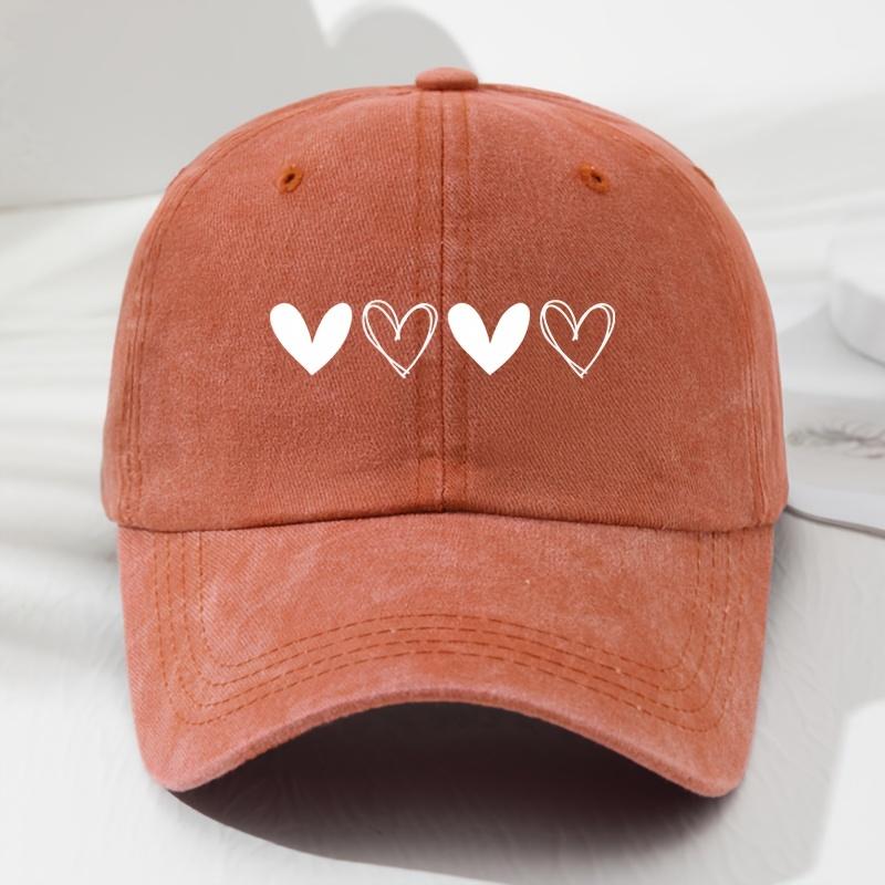 Soft And Heart-Shaped Design Adjustable Retro Unisex Baseball Cap Outdoor Sports Fishing Camping Fashionable Hat