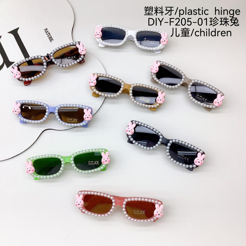 Diy Fashion Children'S Sunglasses Small Box Trend Rabbit Cute Baby Sunglasses Sunscreen Sunscreen Glasses