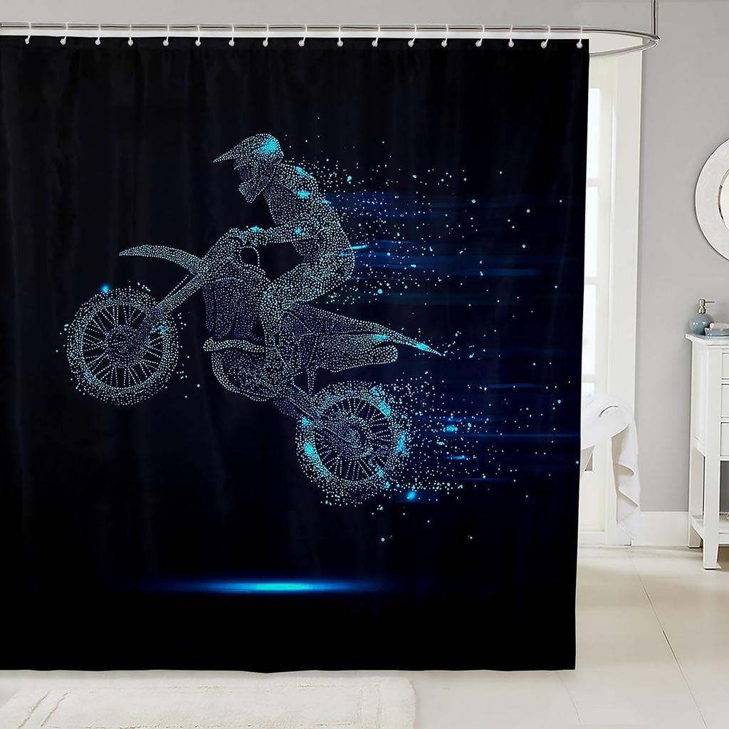 Шторка для душа с акулой, 3D шторка для ванны с акулой, Шторка для душа с морскими животными, Сине-белая шторка для душевой кабины с морскими волнами