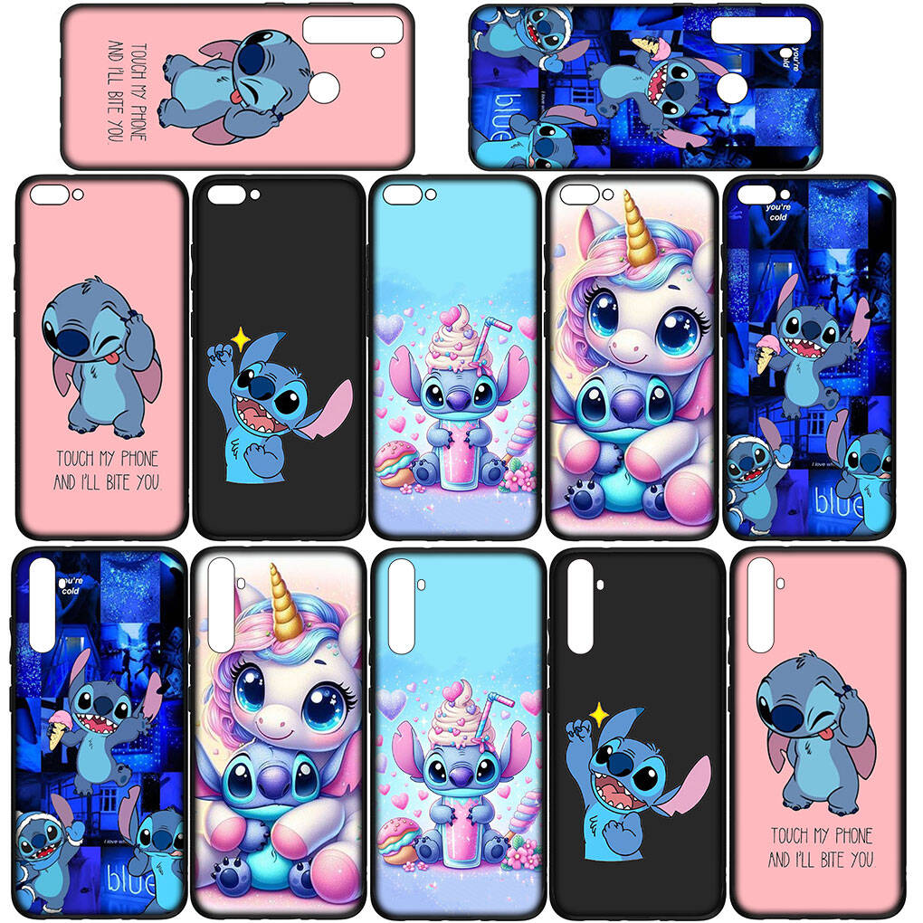 Phone Case for iPhone 17 16 15 Plus X XR 16E Huawei P30 P20 Lite Redmi Note 14 12 11 13 Pro Max OPPO A60 A80 A40 A18 A38 Blue Lilo Stitch Lovely Cover