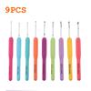 Colorful Crochet Hook Kits Soft Silicone Grip Knitting Needles Cushioned Handle Crochet Hooks Sewing Knitting Yarn Accessories