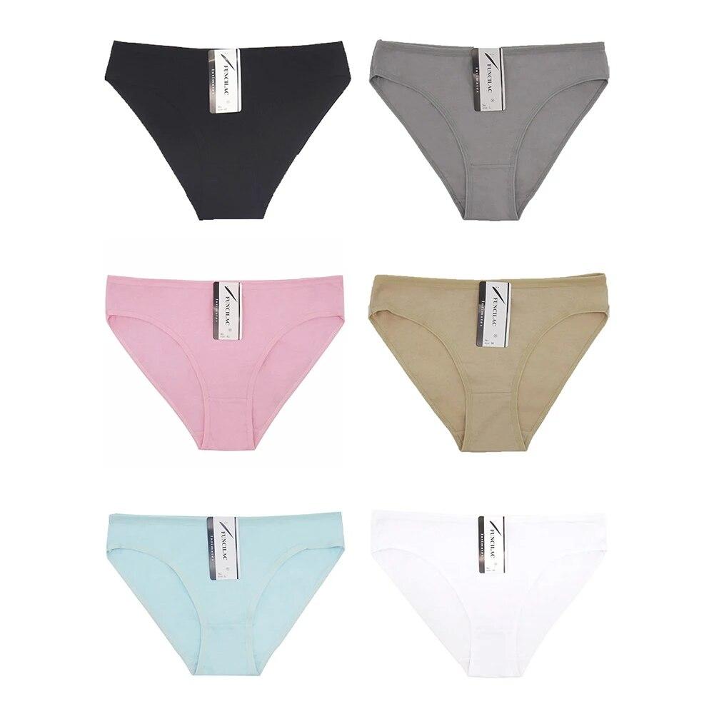 Сексуальное женское нижнее белье, женские хлопковые трусы, однотонные трусики с низкой посадкой для девочек, нижнее белье для женщин, 6 шт./компл.