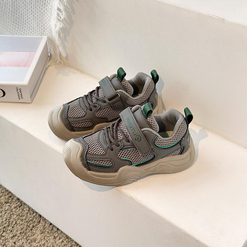 Girls' sports shoes, new autumn model, children's soft-soled casual shoes, boys' mesh breathable dad shoes for spring and autumn