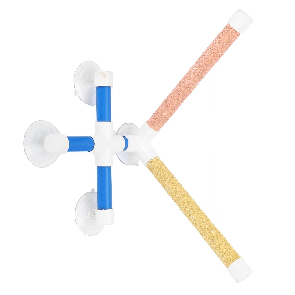 Parrots Shower Standing Pole Bathing Four Suction Cups Frosted Coating Bird Perch Toy