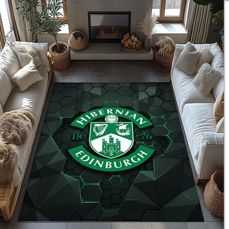 Hibernian FC Футбол Футбольный Узор Мягкий Ковер Зональный Нескользящий Ковер для Пола в Помещении Спортивный Декоративный Коврик для Спальни