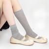 Ballet-style Dui Dui Socks for Women, Summer Thin Cotton Mesh Sweat-absorbing Mid-calf Socks, Spring and Autumn Solid-colored Calf Socks