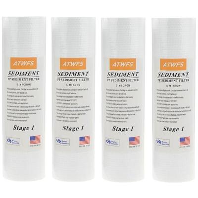 Фильтр для очистки воды ATWFS, 5 микрон, 4 x 10 дюймов, полипропиленовый картридж для отложений (4 шт.) Предварительные фильтры для аквариума