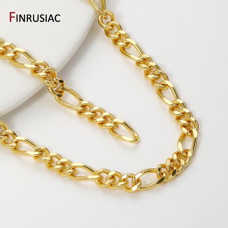Позолоченная латунь 18K Роло Кабельная звеньевая Цепи-Браслеты,1:3 НК Толстая Цепь Для DIY Ожерелья Браслета Фурнитура Материал Для Изготовления Украшений