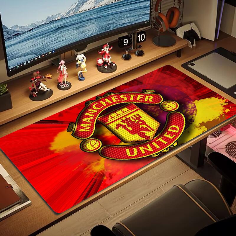 Man Utd2 Print Cushion Non-slip Laptop Tablet Big Mousepad XXL Mat Mini PC Playmat With Lock edge