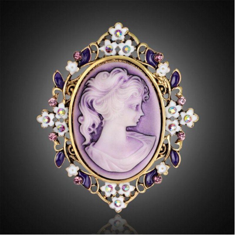 Bohemian Vintage Figure Beauty Brooch Pins Brand Jewelry Queen Figure Brooches For Women Bride Wedding Party Jewelry Gifts