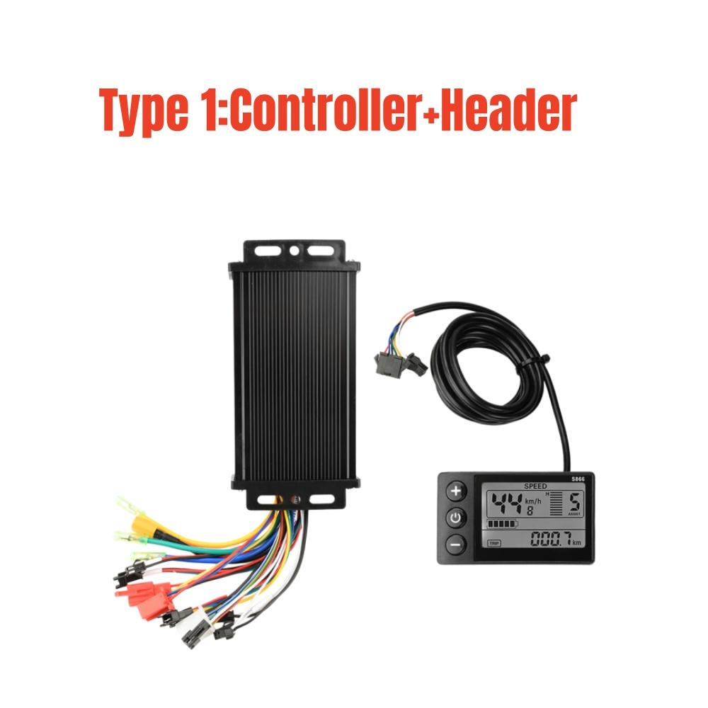 36V 48V 64V 30A Sine Wave Brushless Motor Controller 750-1500W Three Mode Driver With S866 Lcd Dashboard Sm Connector