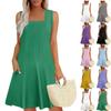 Womens Summer Dresses Loose  Sleeveless Sundresses Dress With Pockets