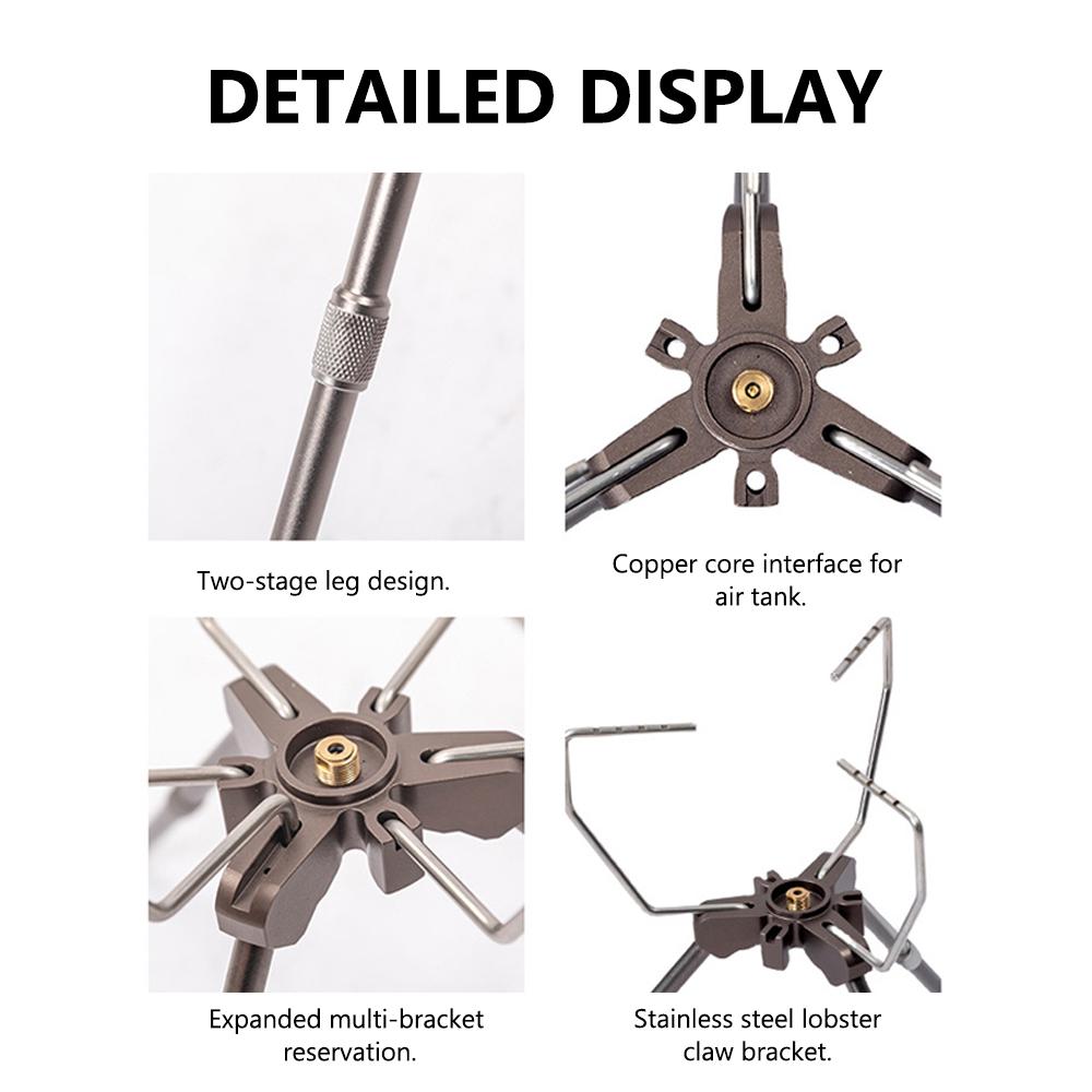Outdoor Camping Gastank and Stoves Bracket Portable Detachable Furnace Rack Height Adjustable