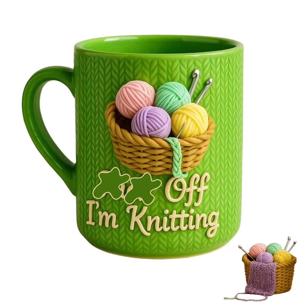 Ceramic Sarcastic Ceramic Cup 11oz Capacity Tea Cup Durable Knitting Mug Office Decor