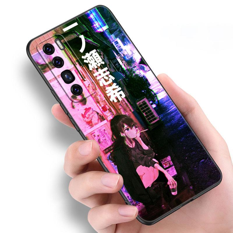 Мягкий чехол Vaporwave Glitch Anime для Huawei NOVA 8 9 Pro 8i 7i 7SE Y60 5T Mate 40 30 20 10 Lite Honor 50 30 Premium Pro Plus 30S
