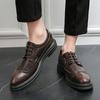 Модные роскошные мужские туфли на толстой подошве, броги, на шнуровке, мужские туфли, повседневные туфли в британском стиле, контрастные цвета, оксфорды, мужские офисные туфли