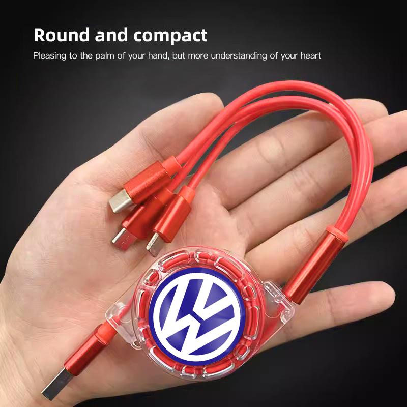 3 в 1 Мини USB Type C Зарядный кабель Мультизарядное устройство Штекер для VW Golf Polo Tiguan Touran Jetta Passat CC T5 GTI Scirocco Magotan C333
