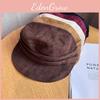 Fashion Women Solid Color Suede Flat Top Hat For All Seasons