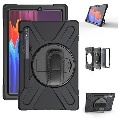 Прочный чехол для планшета Samsung Galaxy Tab S7 S8 Plus T870 T970 X700 X800, вращающаяся подставка, ремешок для ручки, противоударный чехол