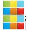 12pcs Dry Erase Sticker Colorful Waterproof Reusable Whiteboard Stick Note with Marker for Wall