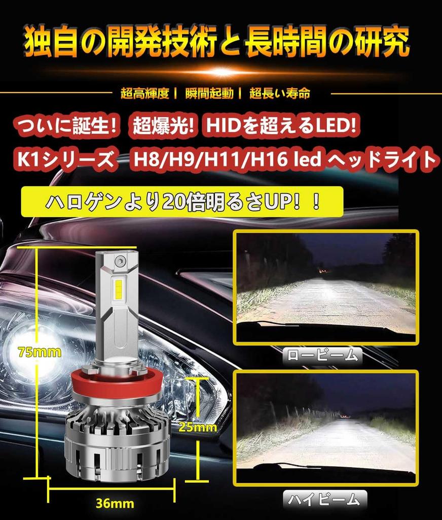 Most Powerful LED Headlights Compatible with Vehicle Inspection 172W Better Than GXP X 3 LED 20x 6000K Includes Japanese Installation Set of 2 K1