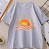 Sunset Beach T Shirt Coastal Summer TShirt Beach Vacation Tee Graphic Tee Print Short Sleeve Round Neck Tshirt Streetwear Top