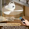 Multifunctional Picnic Cooling Device 2-in-1 Portable Ceiling Fan Rechargeable Wireless Tent Fan with LED Light Remote Control 4 Speeds,