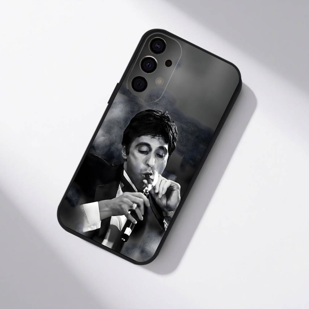 Чехол для телефона S-Scarfaces Tony Montana для Samsung S25,S24,S21,S22,S23,S30,Ultra,S20,Plus,Fe,Lite,5G Черный