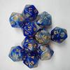10pcs/set of 20 Sided Dual Color Starry Sky Number Dice for Dnd COC RPG Running Team Board Game Dnd Dices
