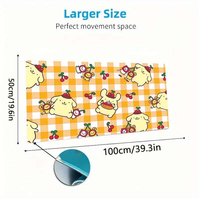 Pom Pom Purin Print Cushion Non-slip Laptop Tablet Big Mousepad XXL Mat Mini PC Playmat With Lock edge