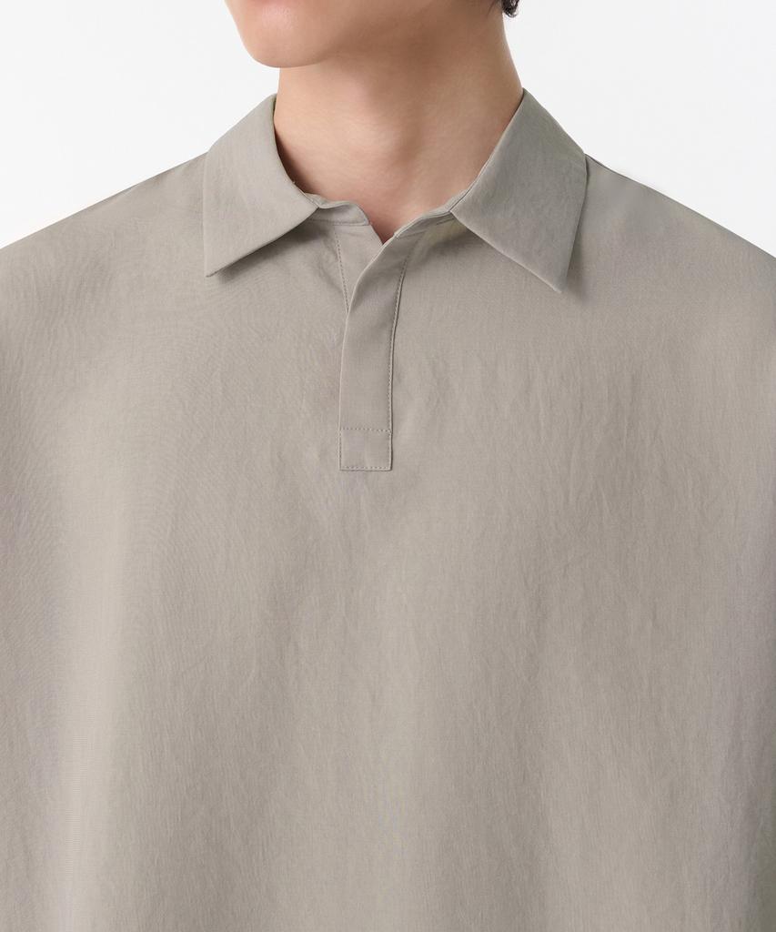 MUSINSA STANDARD Relaxed Linen-Like Tunic Short Sleeve Shirt [Light Beige]