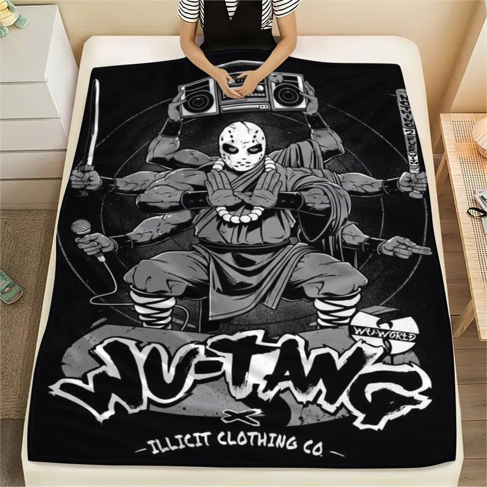 1 шт. Фланелевое одеяло с принтом WU TANG, Высококачественное, Удобное для всех сезонов, Декор для дома, Тепло и уют, Идеально для рождественских подарков102