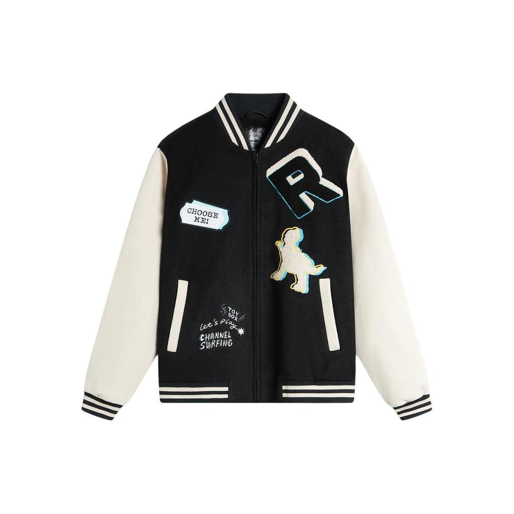 Li Ning X Disney Collaboration Hugging Dragon Series Letter Pattern Вышитый длинный рукав бейсбольный воротник Свободная повседневная куртка Мужские куртки AFDU485-1