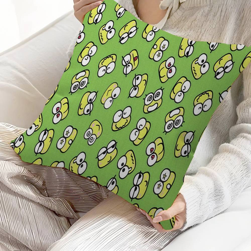 K-keroppi Cushion Cover Car Throw Pillow Case For Sofa Car Christmas Gift 40x40cm 45x45cm