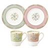 Noritake Noritake Mug Plate Change Pair 285cc 22cm Yoshino 2 Pieces 2 Pieces Bone China & (Color Set) Mug Plate Mug Plates Green/Pink