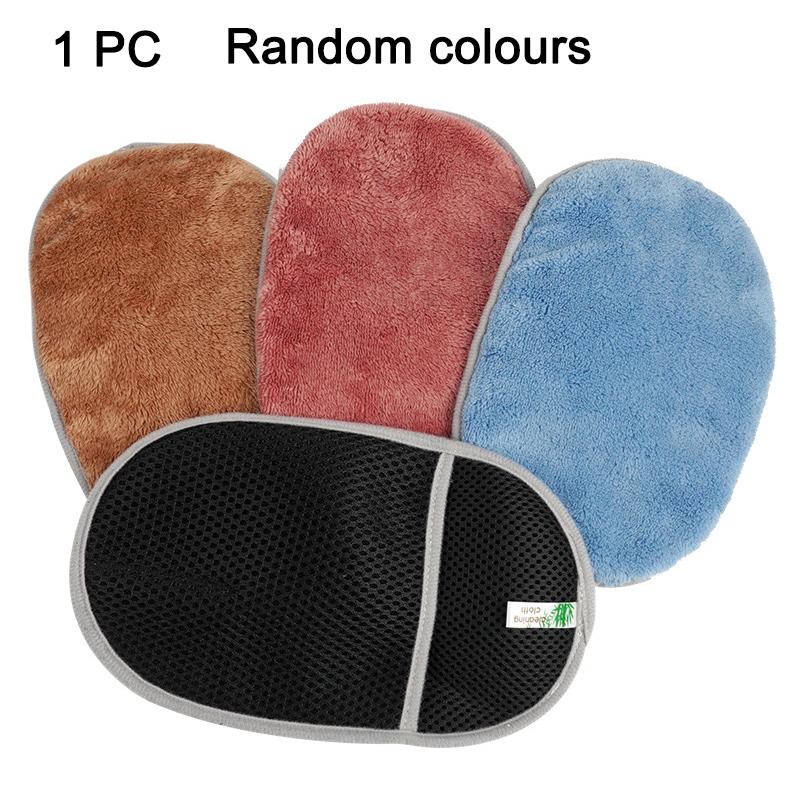 Перчатка для чистки автомобиля, щетка, толстые двухсторонние перчатки из микрофибры кораллового флиса, рукавица для чистки автомобиля, щетка для ухода за воском и деталями автомобиля