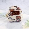 Pu Leather Cute Mini Wallet Bear Coin Purse Zipper Coin Backpack Card Bag Kids Student Dompet with Keychain CLE