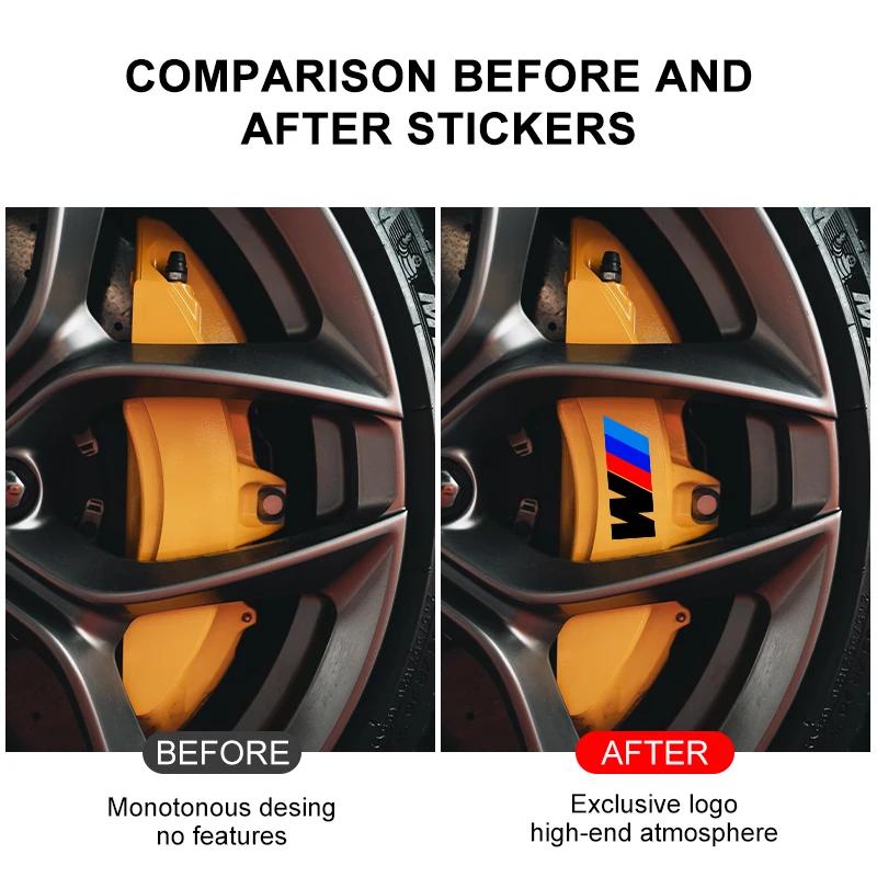 6 шт. Наклейка на тормозной суппорт автомобиля Термостойкая 3D-наклейка Декаль Для BMW M4 M8 5 серии E39 E60 E61 F10 F11 F07 G30 G31 G15 Z4 E89