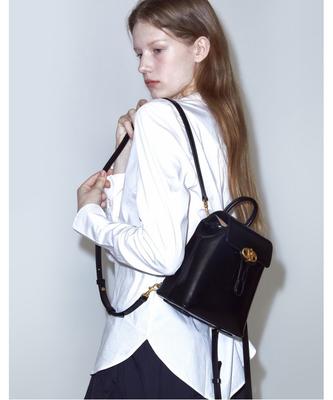 Athe Vanessabruno [Meringue] Black Bottalato Leather Backpack S Aaba6E301Bk